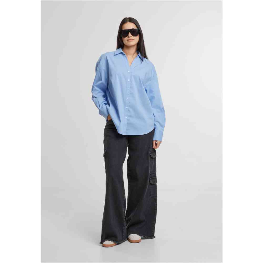 Urban Classics - Oversized Cotton Chemisier - Bleu